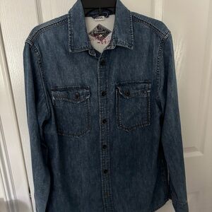 Men’s Jack Jones large denim button down shirt.